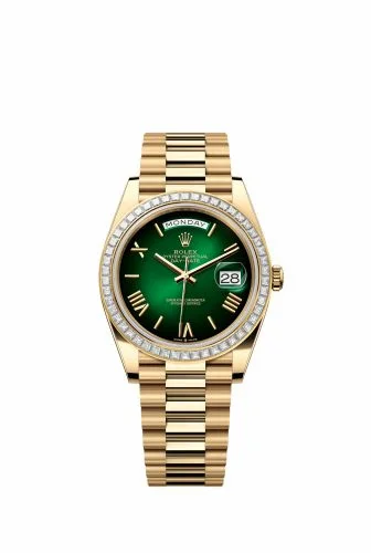 Rolex Day-Date 40 Yellow Gold - Baguette / Green Ombré 228398TBR-0042 (M228398tbr-0042)